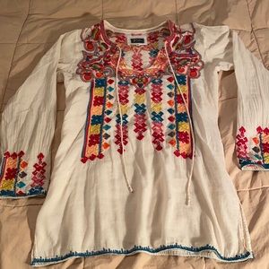 Johnny Was Biya embroidered tunic shirt small